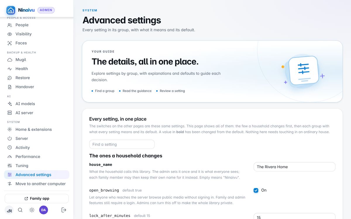 Advanced settings