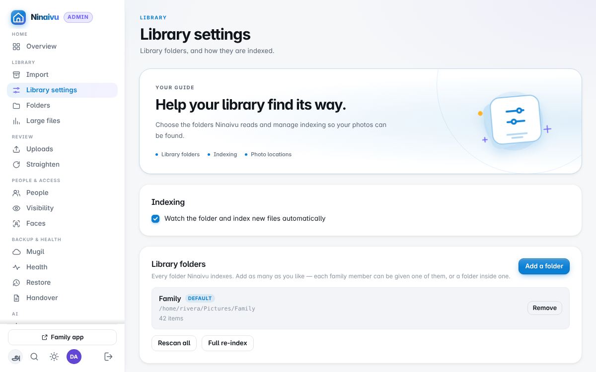 Library settings